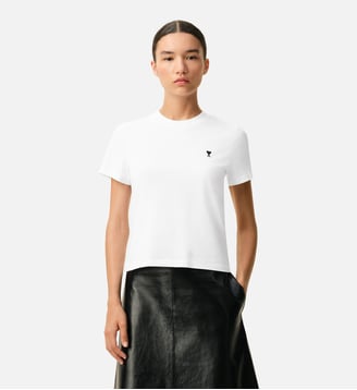 T-shirt Ami De Coeur Court en Coton AMI Paris