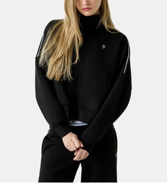 Sweat droit zippé signature - Guess Jeans - Noir