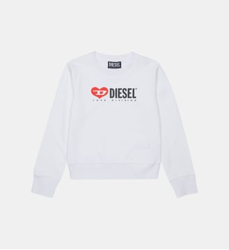 Sweat-shirt à col rond avec logo - Diesel Kids - Blanc