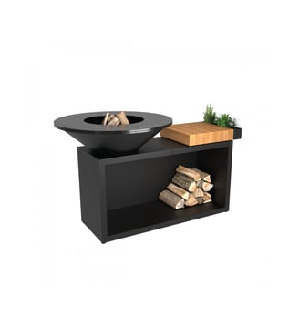 Brasero Island Black 100 Teak Wood OI3B100W - Ofyr - Noir