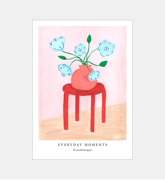 Poster   Red Stool - Camilla Bergqvist - Poster & Frame - Multicolore