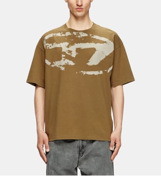 T-shirt avec logo floqué effet vieilli - Diesel - Vert