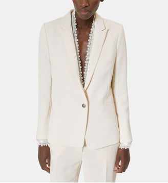 Veste tailleur avec bande dentelle - The Kooples - Off white