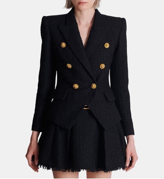 Veste 6 boutons en tweed - Balmain - Black