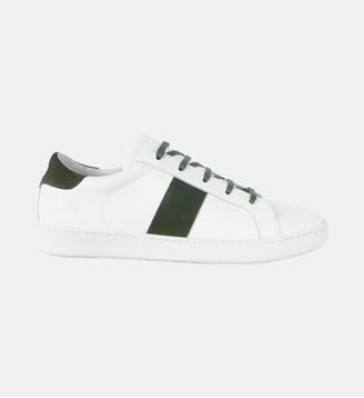 Tennis lacet Arthur - Jules & Jenn - Blanc et kaki
