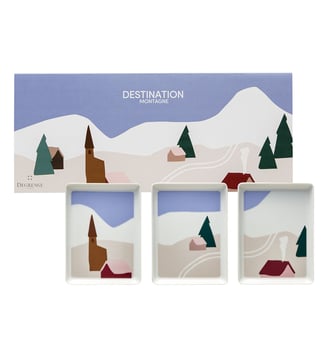 Coffret 3 Mini Plats 16 X 12 Cm - Destination - Degrenne - Bleu