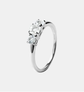 Anneau triplet en argent 925 avec quartz blanc - Aristocrazy - Argenté