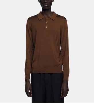 Polo en maille - Sandro - Cognac