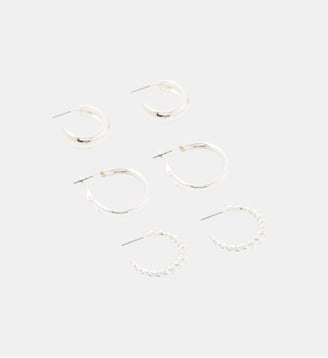 Set de 3 paires de petites créoles argentées - Balaboosté - Argenté