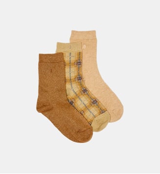 Pack de 3 Chaussettes - Odaje - Or et marron