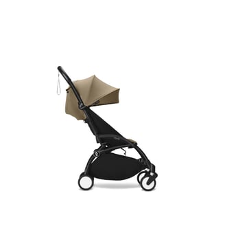 Poussette Yoyo3 6+ Toffee - cadre noir - Stokke - Marron