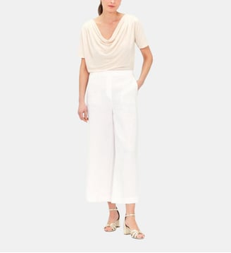 Pantalon pandi 100% lin - Motif uni - Coupe large - Caroll - Blanc