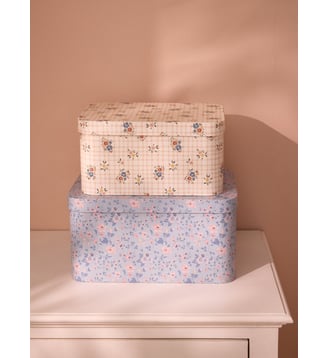 Boîte gigogne "Rosemary" par lot de 2 - Cyrillus - Imprimé rosemary fleur multic