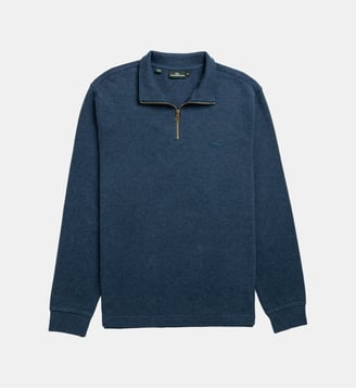 Sweatshirt droit en coton à col zip Alton Ave - Rodd & Gunn - Deep ocean