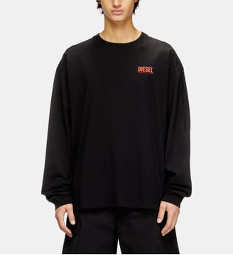 T-shirt à manches longues décontractée avec logo Biscotto Diesel