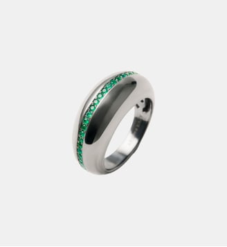 Bague bombée en argent 925 avec onyx vert - Aristocrazy - Argenté