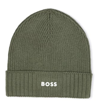 Chapeau tricoté avec logo - BOSS Kidswear - Tilleul