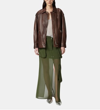 Jupe longue en crêpe georgette avec poches - Pinko - Vert