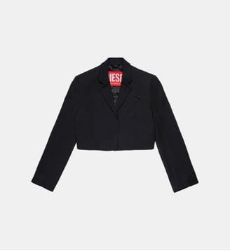 Veste blazer courte en laine froide - Diesel Kids - Noir