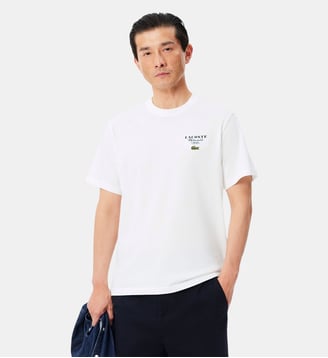 T-shirt jersey imprimé tennis broderie - Lacoste - Blanc