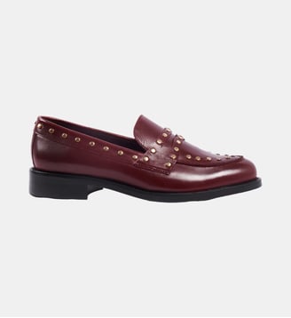 Mocassins cuir F - Jules & Jenn - Bordeaux et doré