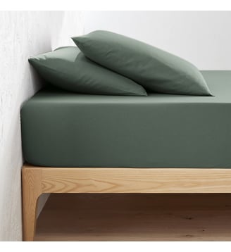Drap housse uni coton bio, bonnet 30cm La Redoute Interieurs