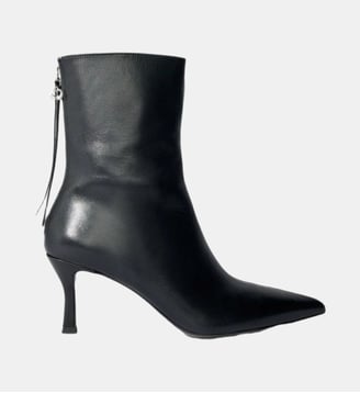 Bottines pointues en cuir Maje