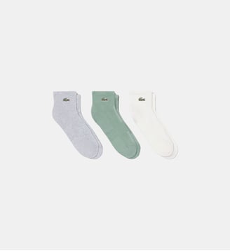 Lot de 3 paires de chaussettes - Lacoste - Blanc, gris clair et gris chine