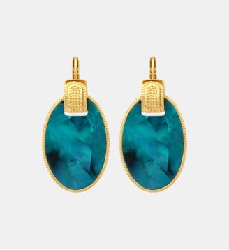 Dormeuses rondes   - Ashanti - Satellite - Turquoise vert