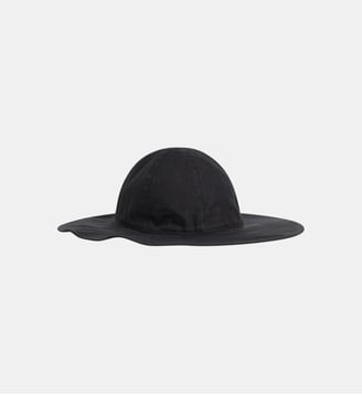 chapeau Evi en toile de lin écru - Agnès b. - Noir