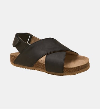 Sandales à brides  en cuir - Cyrillus - Navy et noir