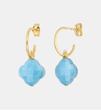 Boucles d'oreilles, turquoise, or jaune - Morganne Bello - Or jaune