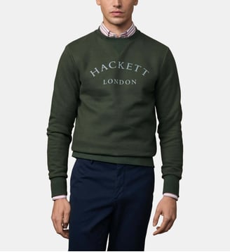 Sweat À Col Rond Avec Logo - Hackett London - Vert foncé