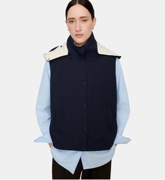 Veste-gilet matelassée réversible à capuche - Adolfo Dominguez - Bleu marine