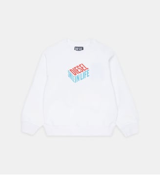 Sweat-shirt à col rond avec logo - Diesel Kids - Blanc