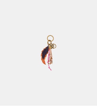 Porte-clés breloque à plumes et cordons - Pinko - Multicolore