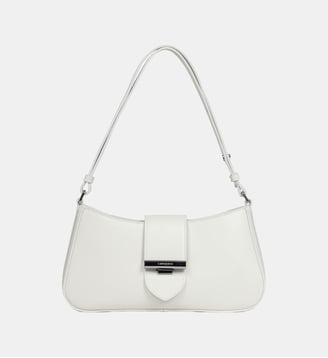 Sac à main Paris Yly M en cuir - Lancaster - Blanc cassé