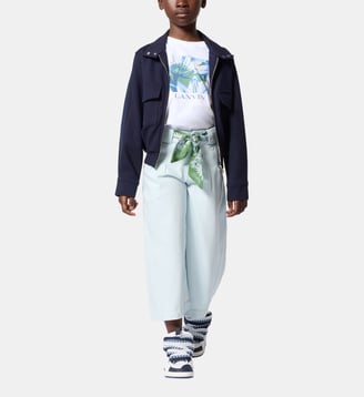 Pantalon coupe large - Lanvin Kids - Denim light blue