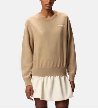 Pull avec maxi logo love birds - Pinko - Marron