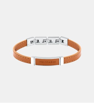 Bracelet T-LEATHER - Trussardi - Orange et stainless steel