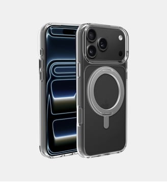 Coque iPhone 18Pro Max transparente magnétique - Essentiel B - Noir