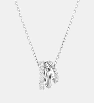 Pendentif Hyperbola, Métal rhodié - Swarovski - White et rrhodium plated