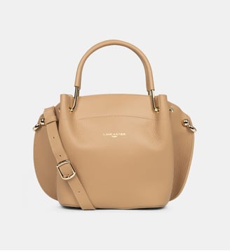 Sac à main Foulonné Double LOUISA en cuir - Lancaster - Beige