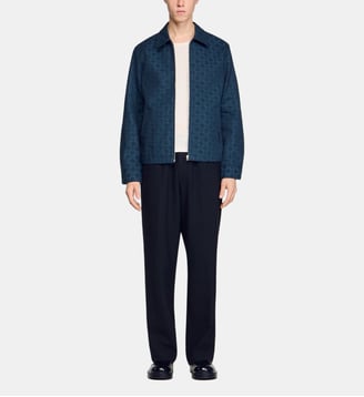 Blouson en denim Square Cross - Sandro - Marine