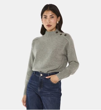 Pull Manches Longues En Cachemire 4 Fils Bradley - Maison 123 - Amande