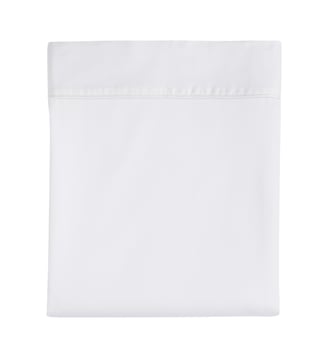 Drap plat en satin de coton lavé, NUIT SATINÉE - Blanc Cerise - Blanc
