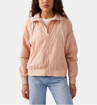 Blouson coupe-vent léger à capuche Alize - Jott - Pêche clair