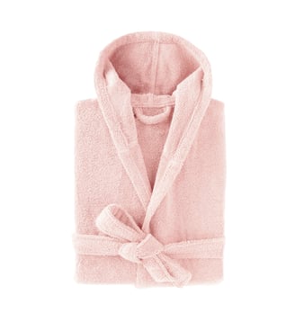 Peignoir à capuche enfant 100% Coton BIO, DOUCEUR NATURE - Blanc Cerise - Nude