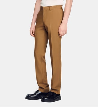 Pantalon de costume en laine - Sandro - Camel