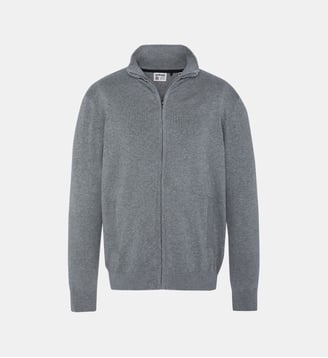 Cardigan zippé - Schott - Gris chiné